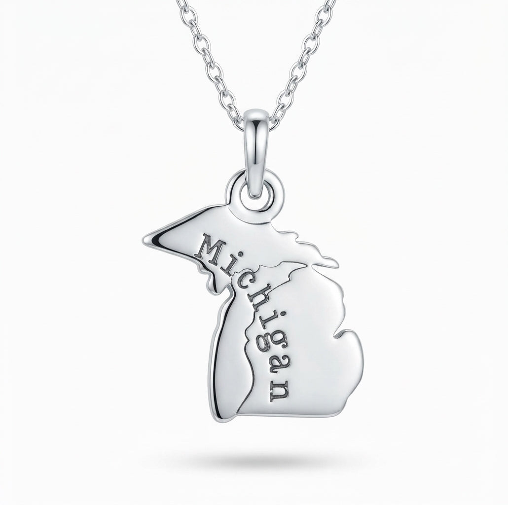 925 sterling silver Michigan State charm pendant