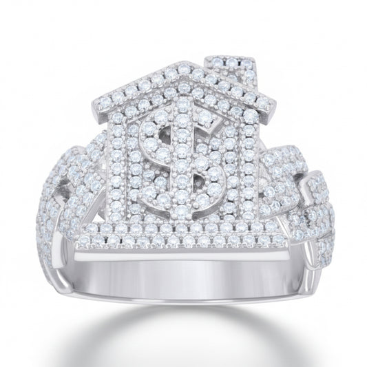 moissanite ring in sterling silver