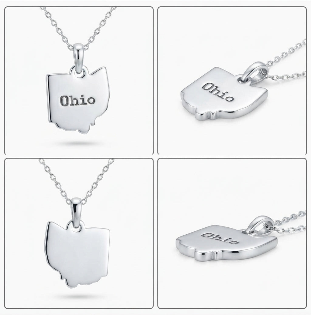Unisex 925 sterling silver Ohio State pendant
