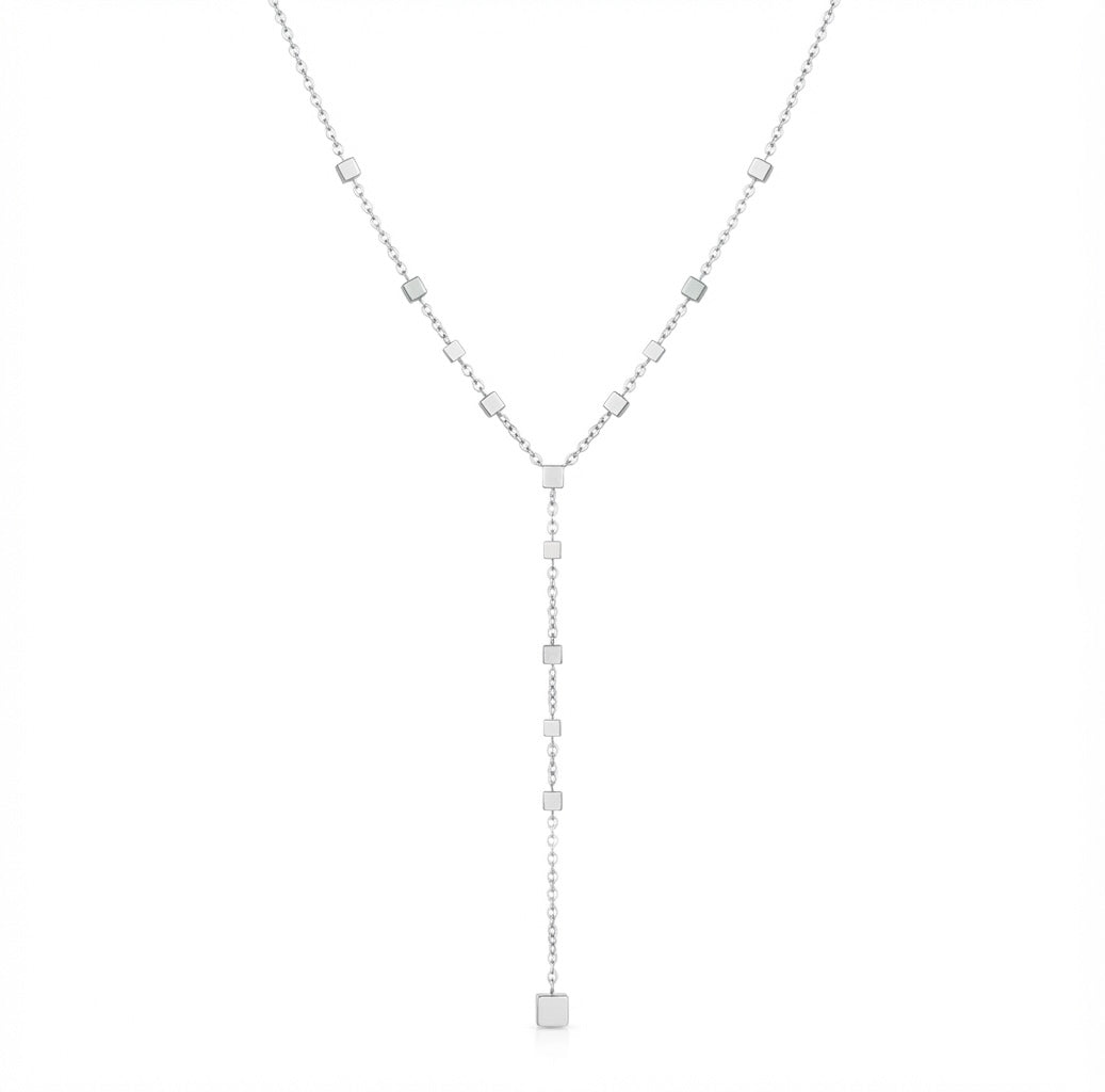 925 silver women's cube necklace detail