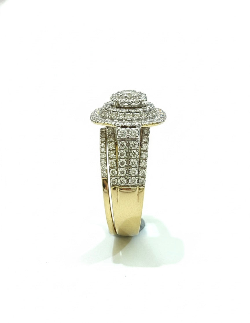 14k Yellow Gold 1.24CT Diamond Bridal Duo Ring Set