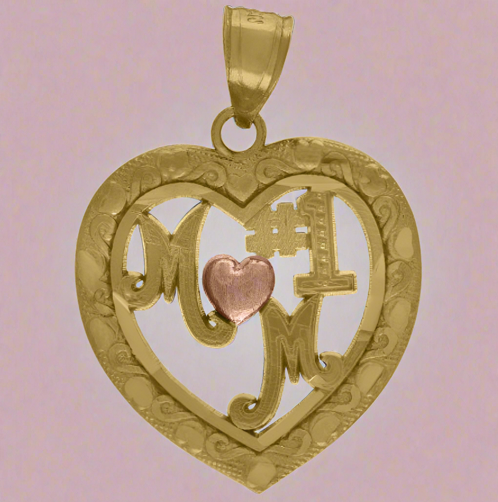 10K Mom Heart Charm