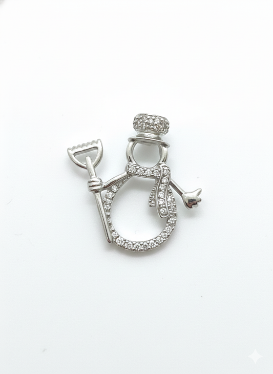 Sterling Silver Snowman Pendant Charm