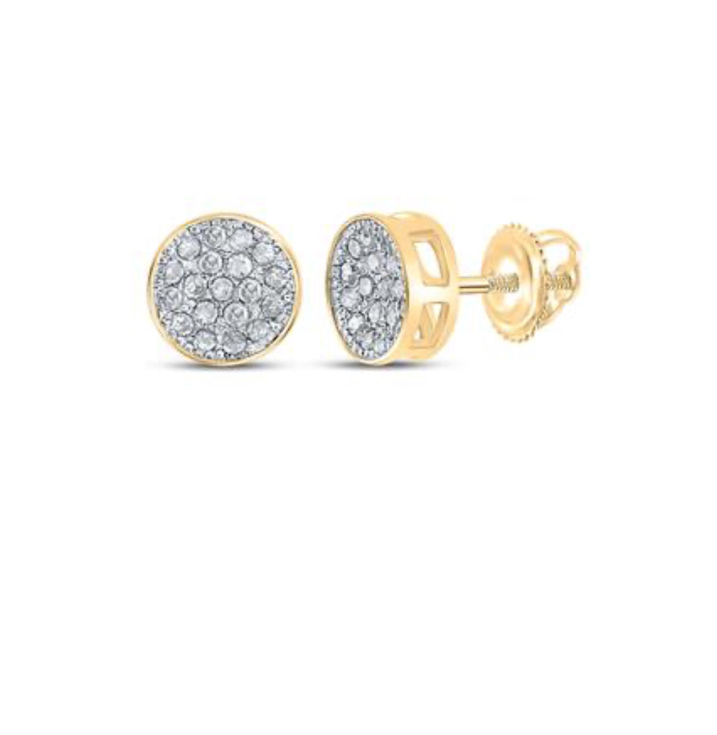 14K Round Diamond Earrings