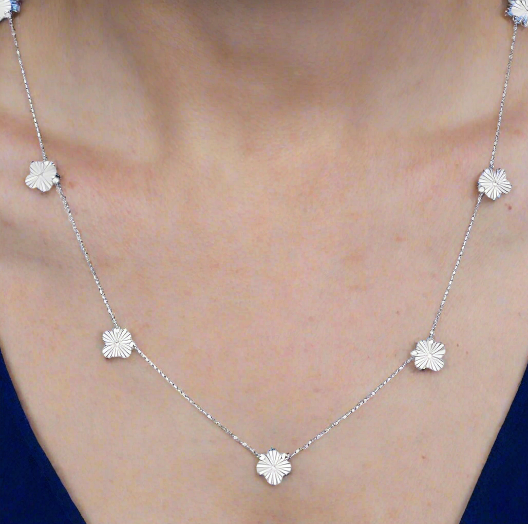Sterling Silver Clover Necklace