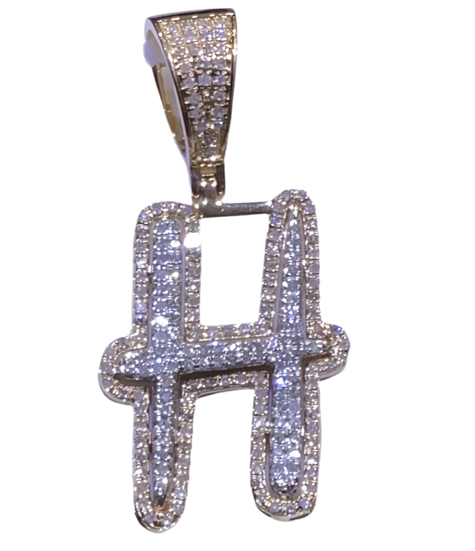 10K Diamond "H" Initial Charm