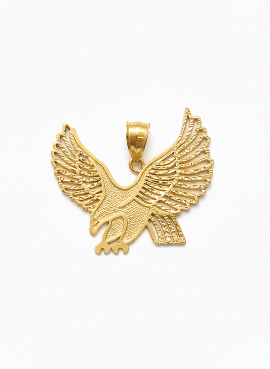 10k Men’s Flying Eagle Diamond Cut Charm