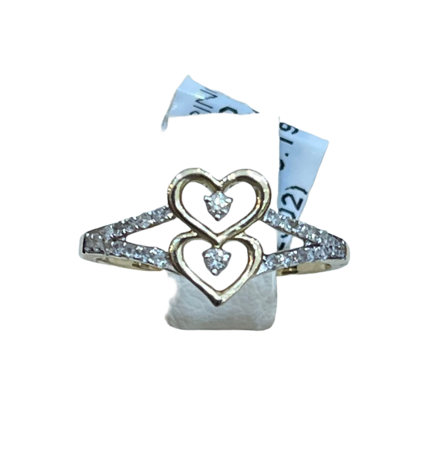 10k Double Hearts Promise Ring