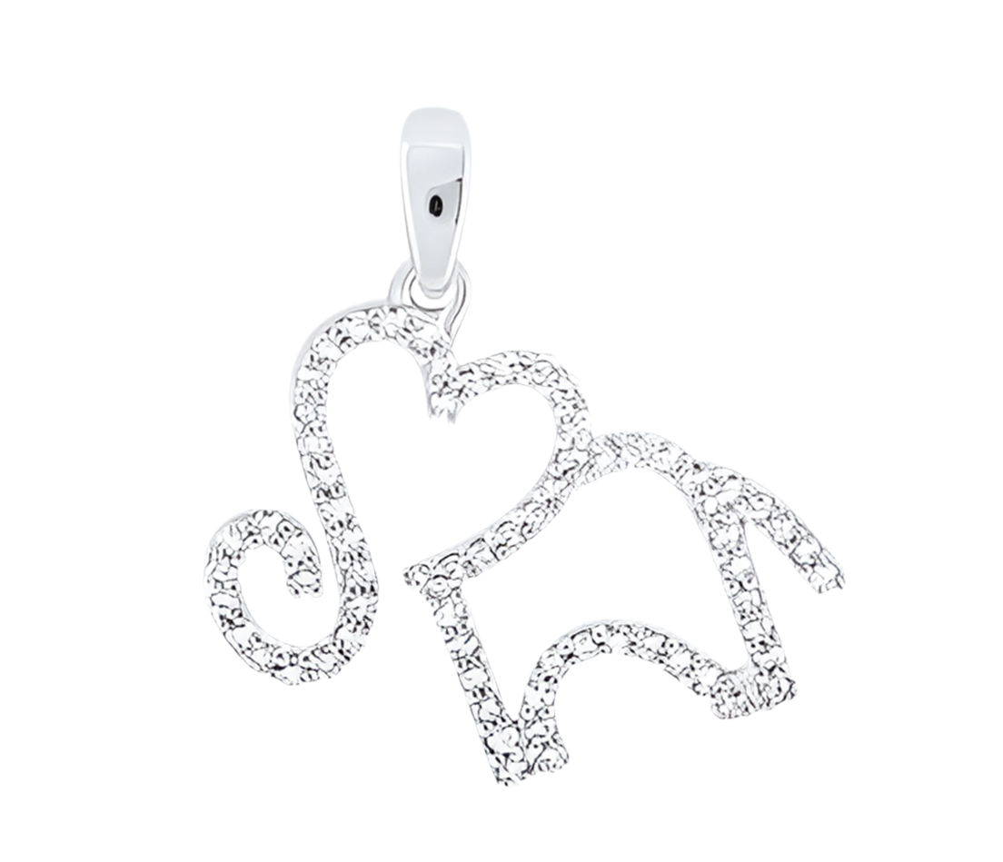 10K Elephant 1/5 Cttw Diamond Heart Charm