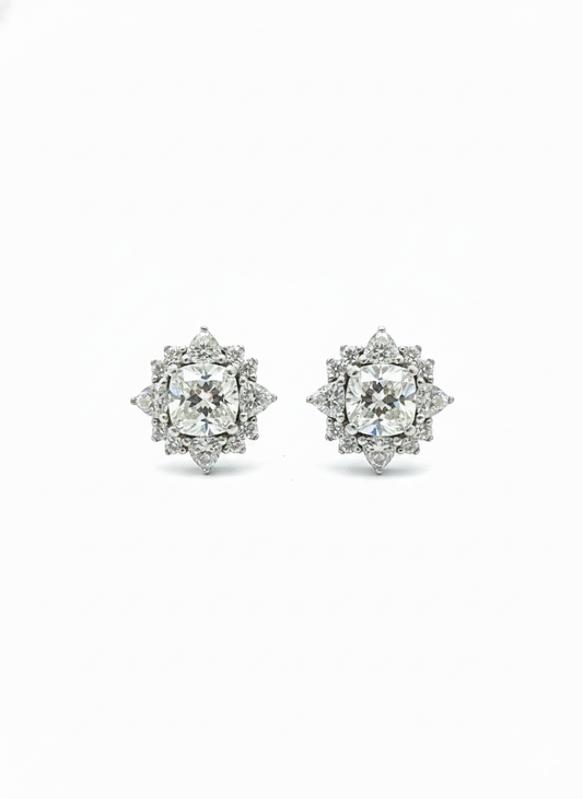Sterling Silver Ladies White Sapphire CZ studs