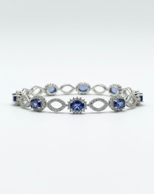 Sterling Silver Ceylon Sapphire Fashion Bracelet