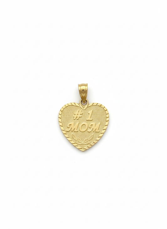 10k Mom Pendant Diamond Cut