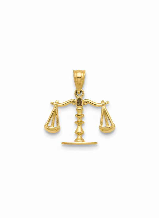 10k Yellow Gold Libra Scale Pendant