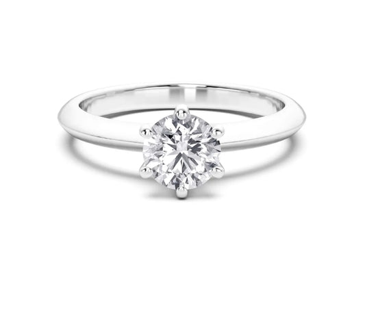 6 Prong Round Solitaire Engagement Ring
