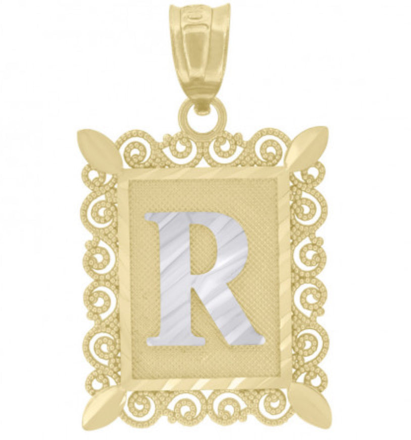 10k Yellow Gold “R” Initial