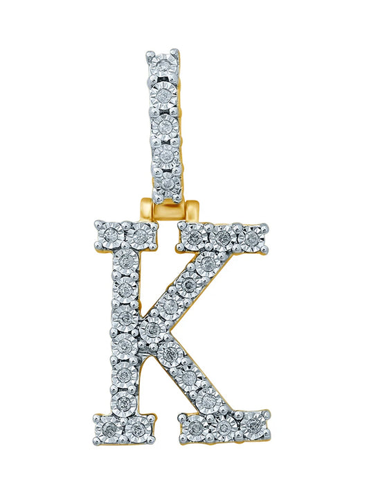 10K Fanuk Diamond “K” Initial Charm