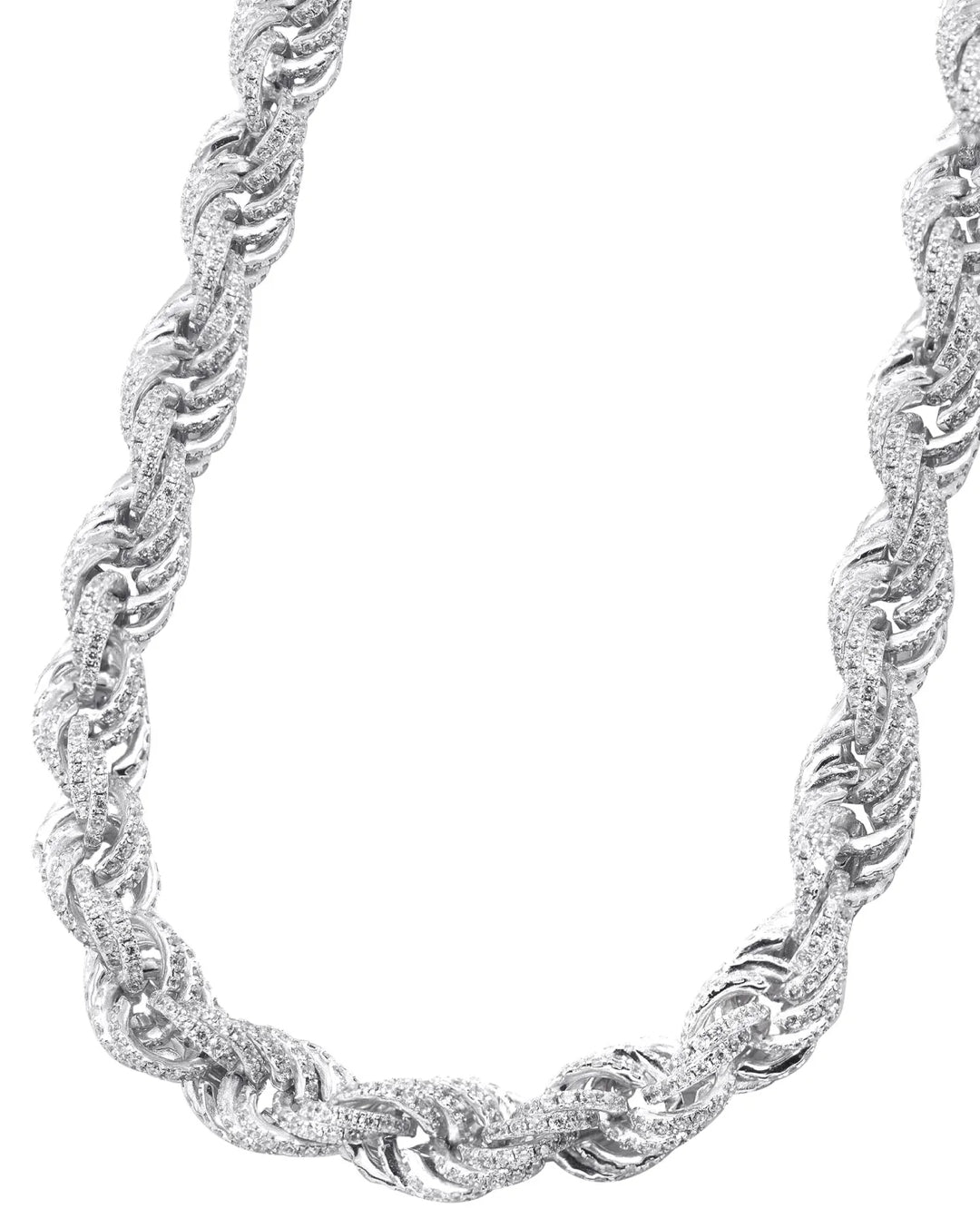 Sterling Silver Moissinate Rope Chain