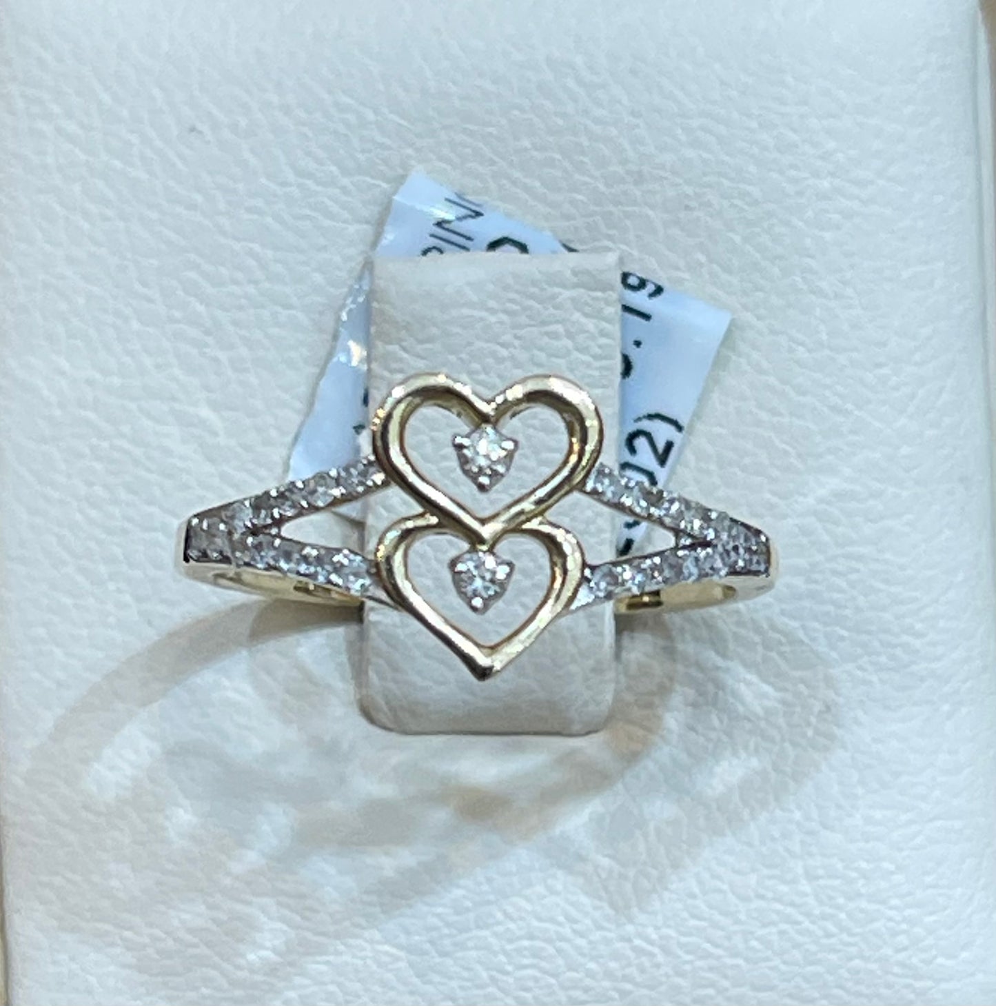 10k Double Hearts Promise Ring