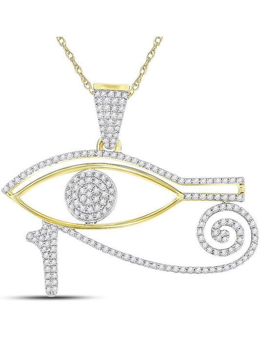 10K Eye of Horus Diamond Charm