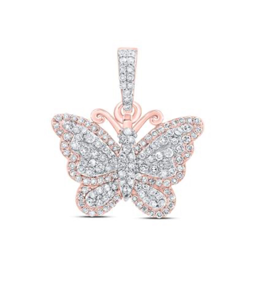10k Butterfly Diamond Charm