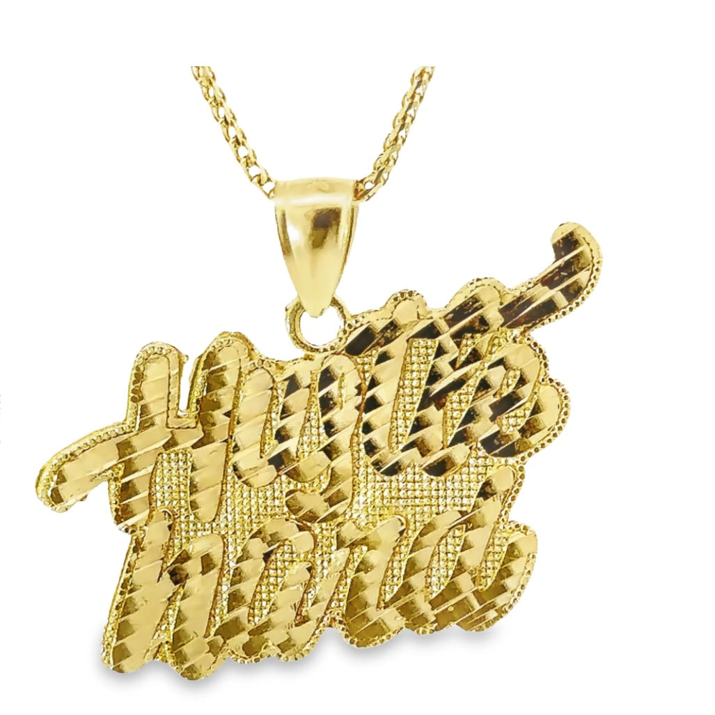 10K Yellow Gold Hustle Hard Charm