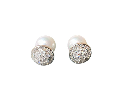 Sterling Silver 925 Reversible Pearl Earrings