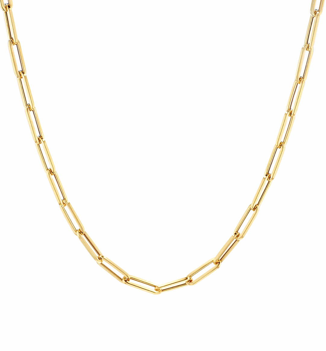 10K Yellow Gold Paper Clip Necklace