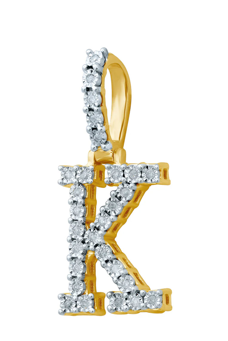 10K Fanuk Diamond “K” Initial Charm