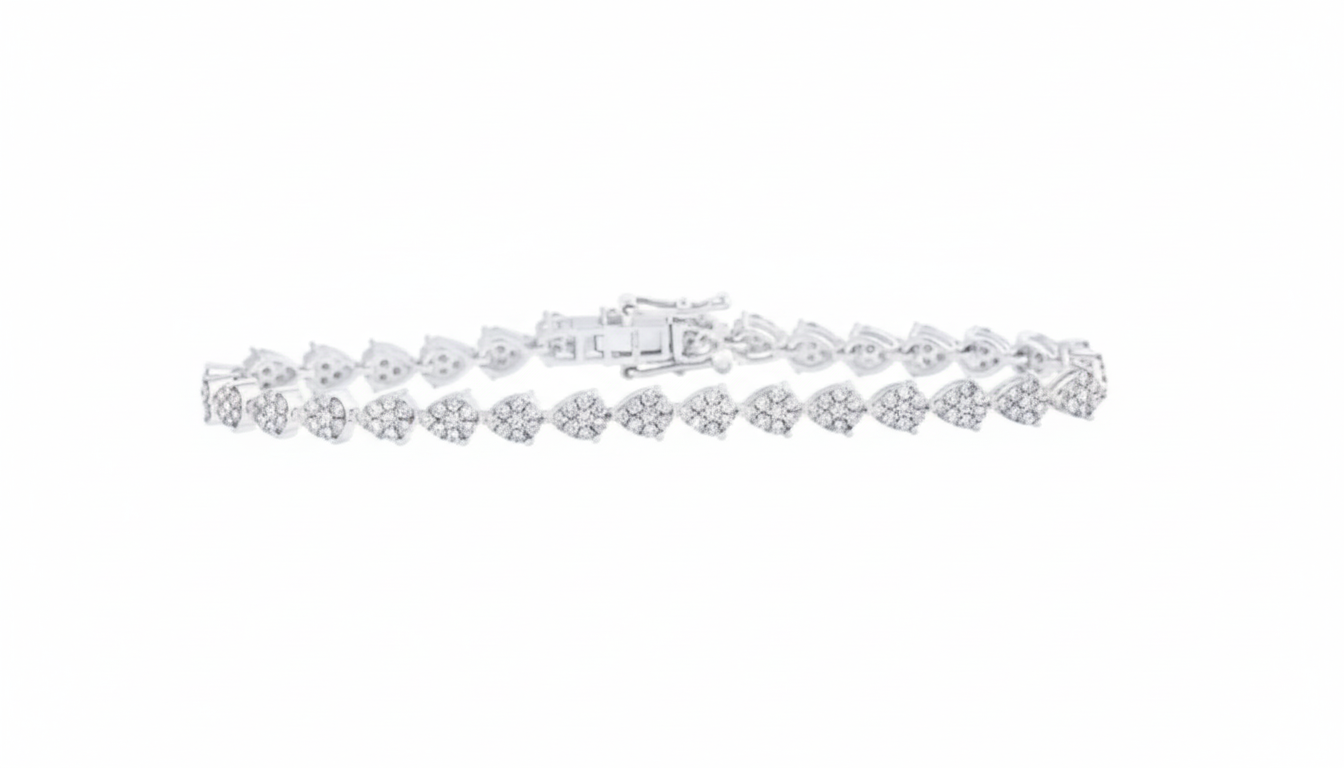 10K Pear Shaped Diamond Bracelet
