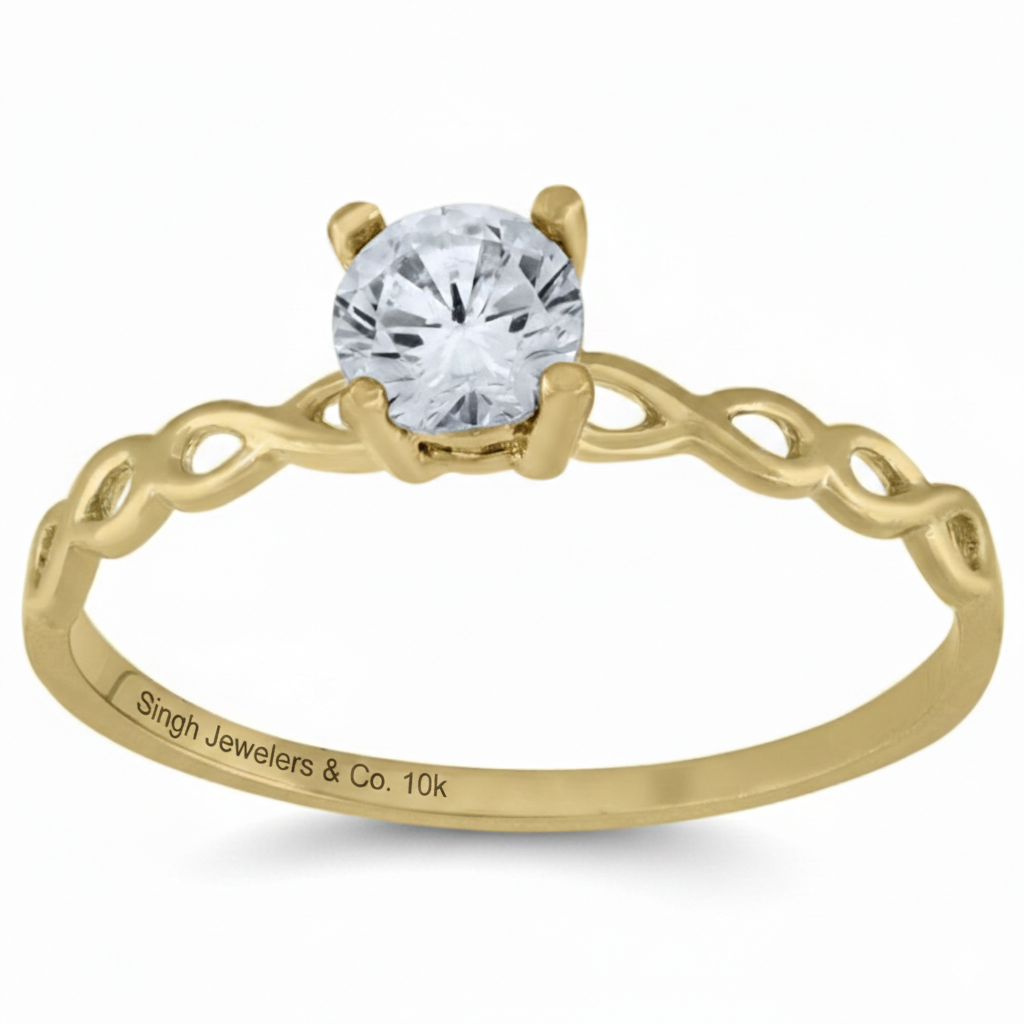10K gold infinity ring elegant jewelry