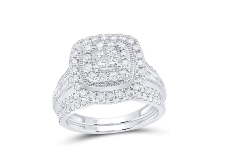 Halo Diamond Duo Ring Set