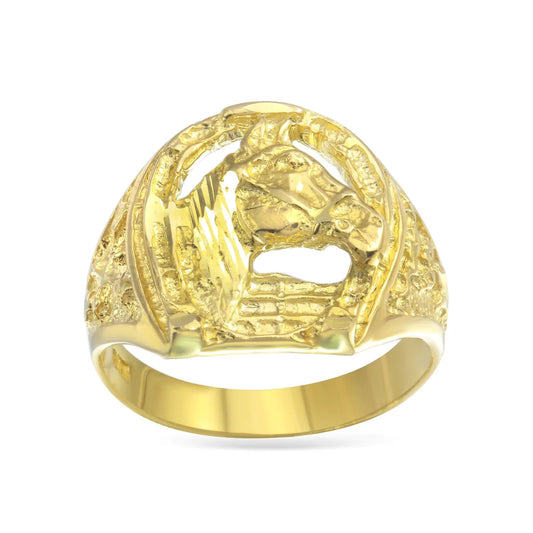 10K Yellow Gold Men’s Horseshoe Ring