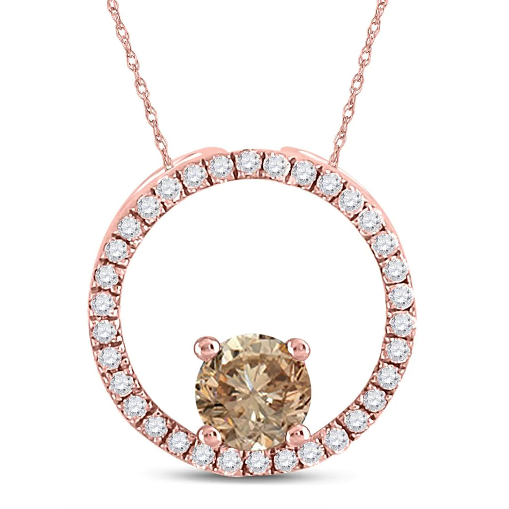 10K Natural Light Pink Morganite Circle of Life Pendant