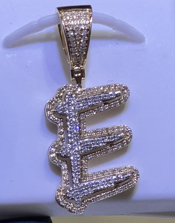 10K Diamond "E" Initial Charm