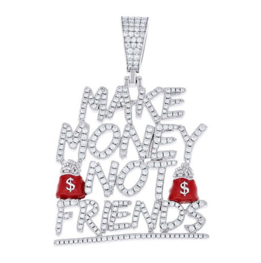 Luxury 3.03cttw Moissanite nameled pendant in sterling silver