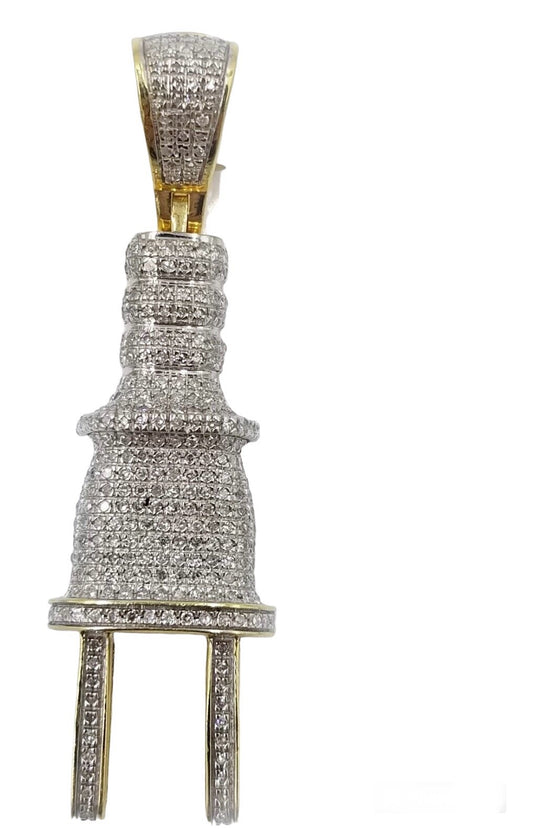 10k Yellow Gold Diamond Plug Charm