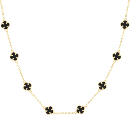 10K Black Clover Necklace