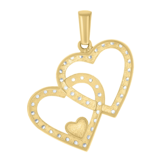 10K Double Hearts Charm