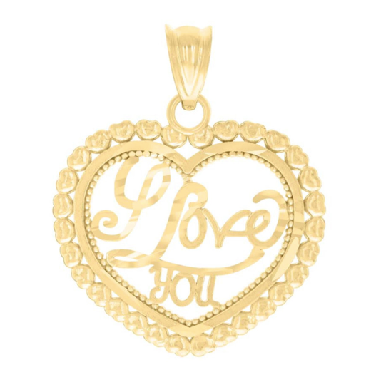 10K I love U Pendant