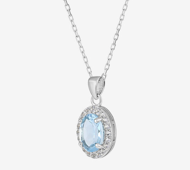 Sterling Silver Blue Topaz Charm December Birthstone