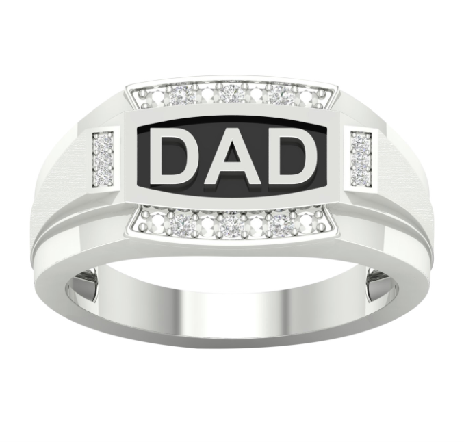 10K White Gold Dad Ring