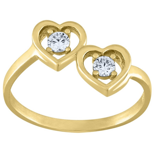 10K Yellow Gold Cubic Zirconia Engagement Ring