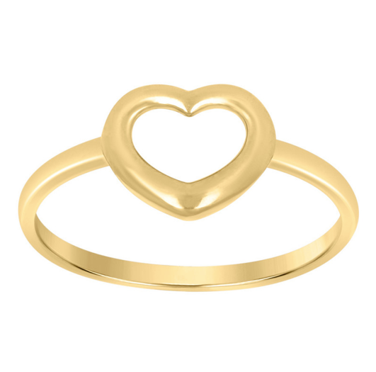 10k Open Heart Gold Ring