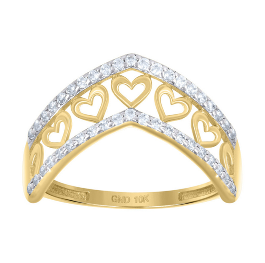 10k Yellow Gold Forever Hearts Ring
