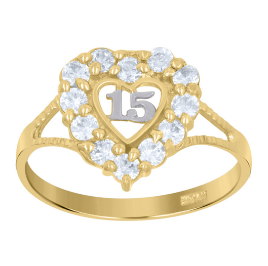 14K Yellow Gold 15 Anos Ring