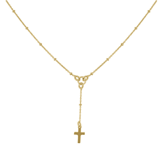 14K Dangling Cross Necklace