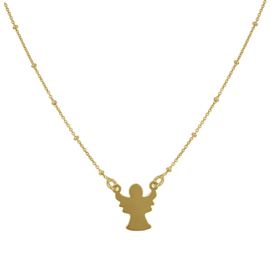 14K Yellow Gold Angel Beaded Necklace