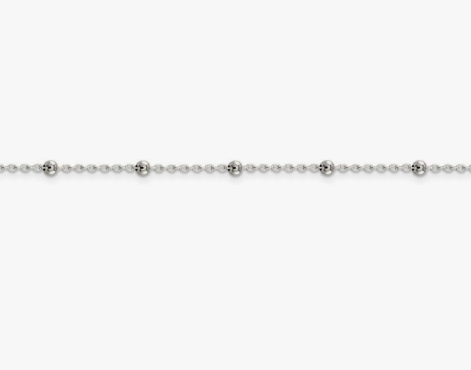 Sterling Silver Diamond Cut Beaded Chain