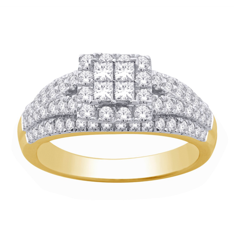 14K Split Shank Princess Diamond Engagement Ring