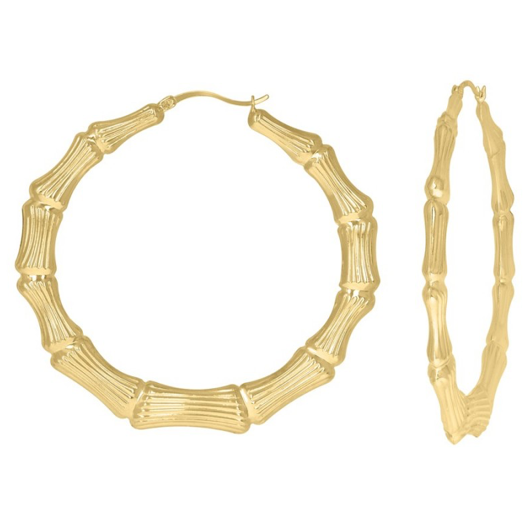 10K Yellow Gold Diamond Cut Personalized Hoops